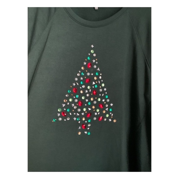 Cato Women's Green Shirt Size 18/20W Christmas Tree - Picture 3 of 7